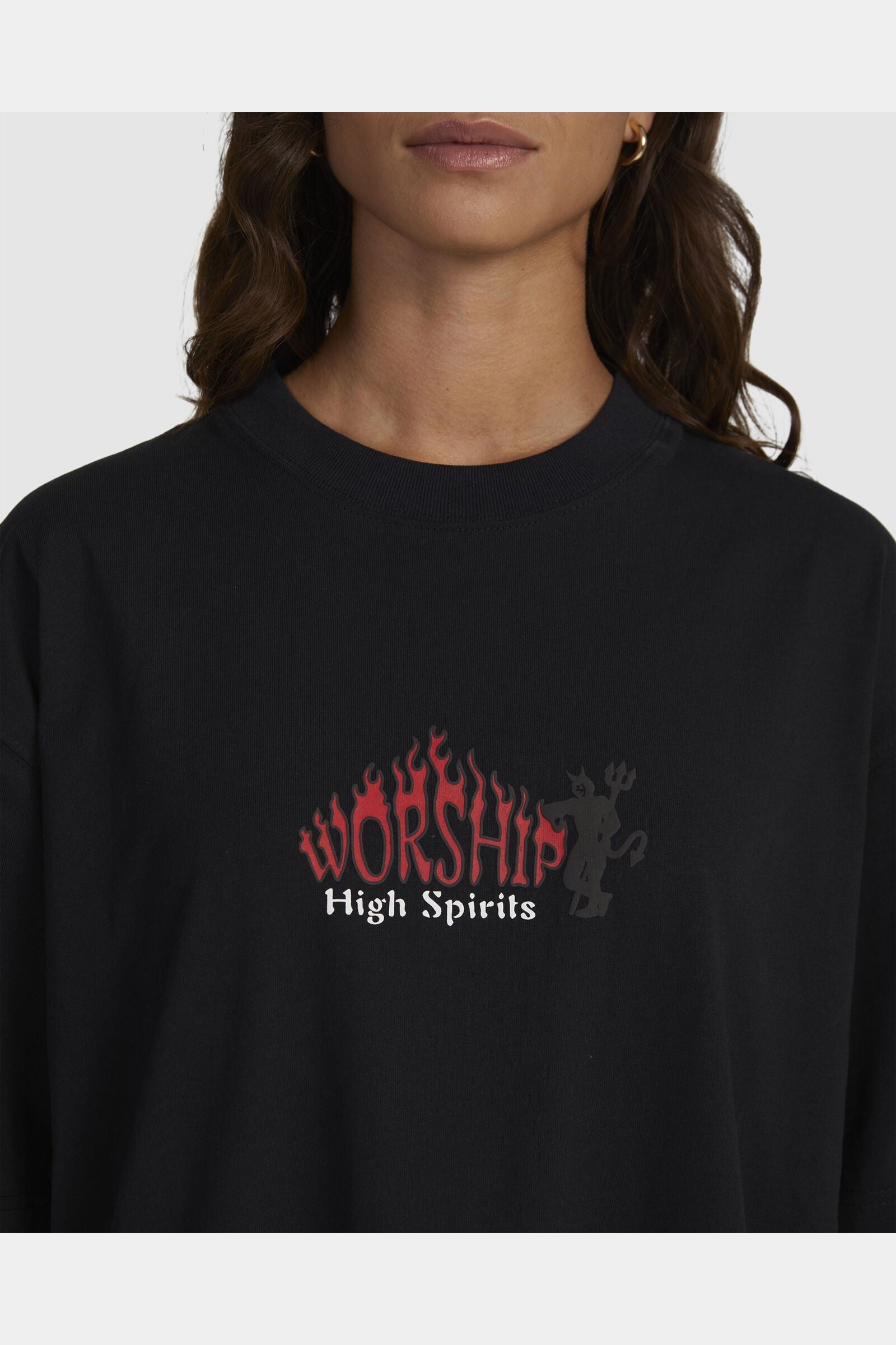 Worship grilled oversized tee - washed black