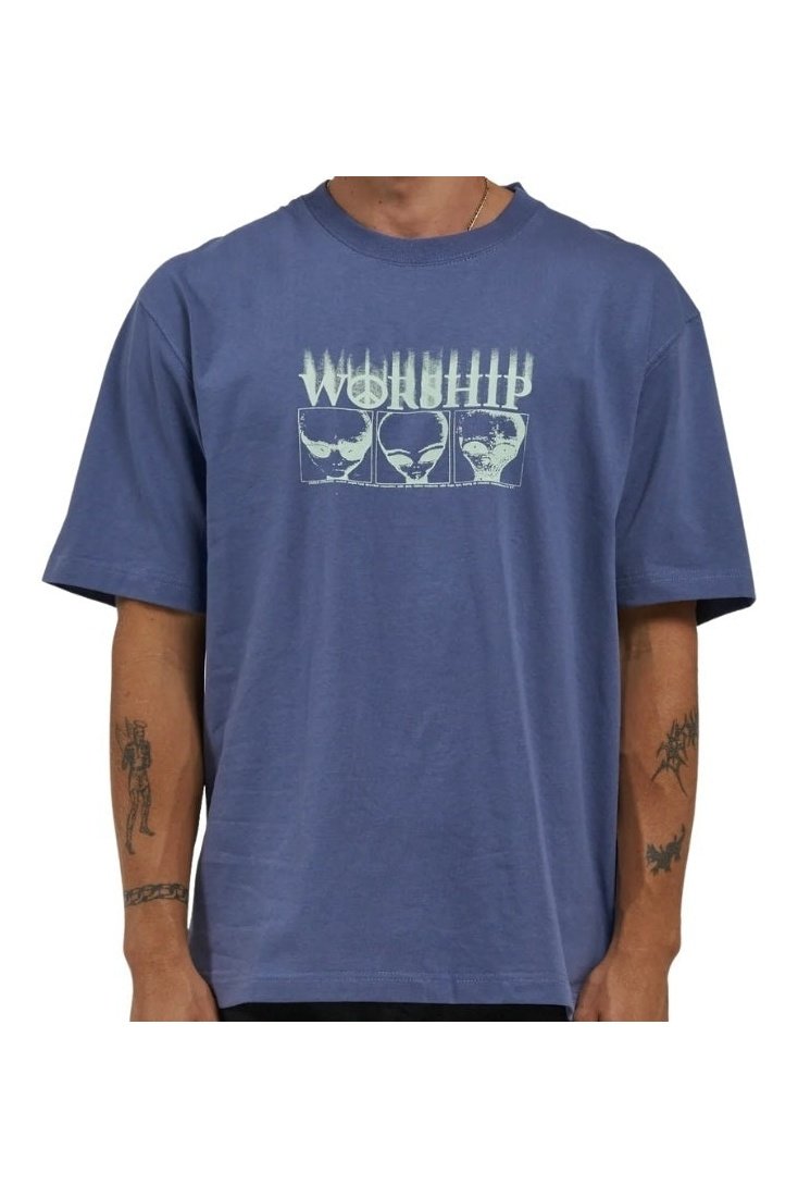 Worship hypnosis tee - bleached denim