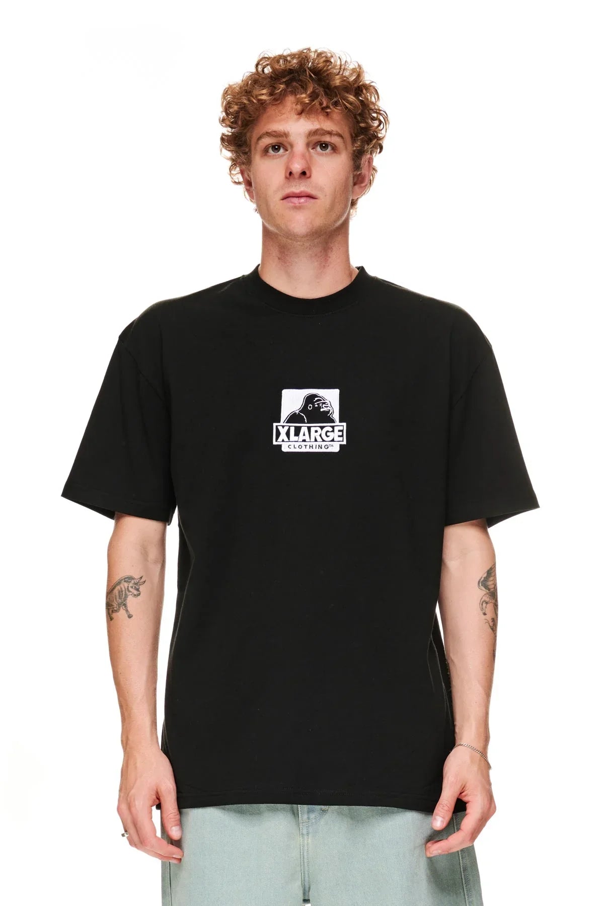 X large 91 text ss tee - black