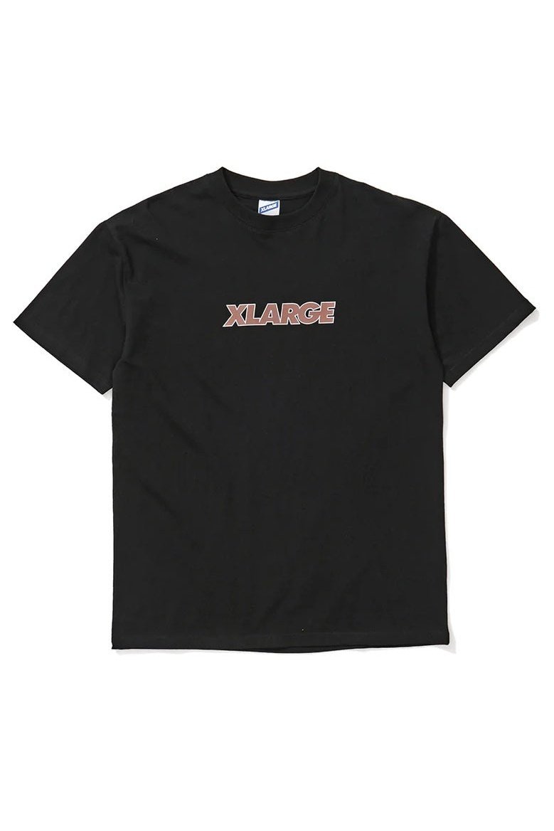 Xlarge text logo ss tee- black/brown