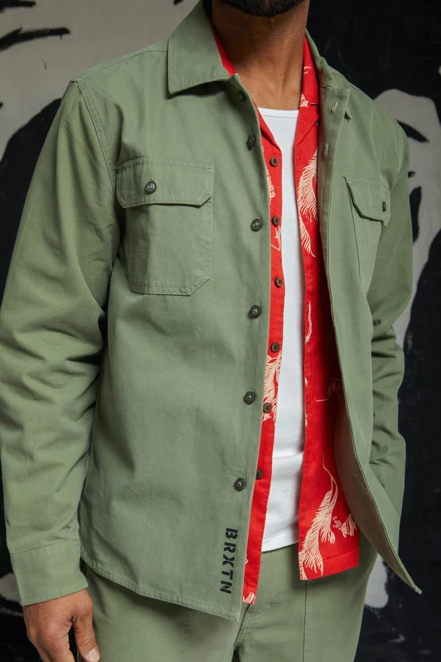 Brixton - bowery surplus long sleeve overshirt - olive surplus