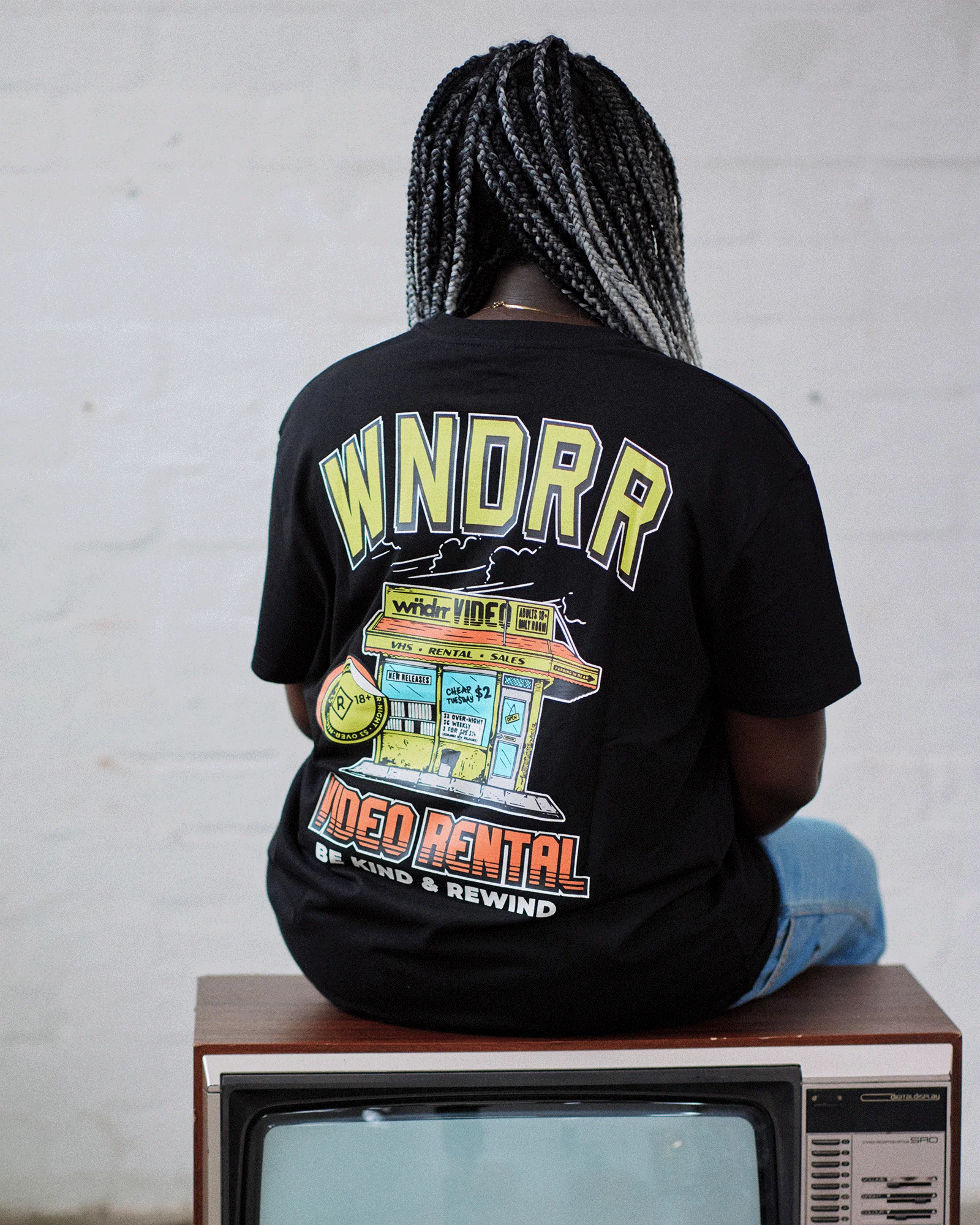 WNDRR Video rental box fit tee - Black