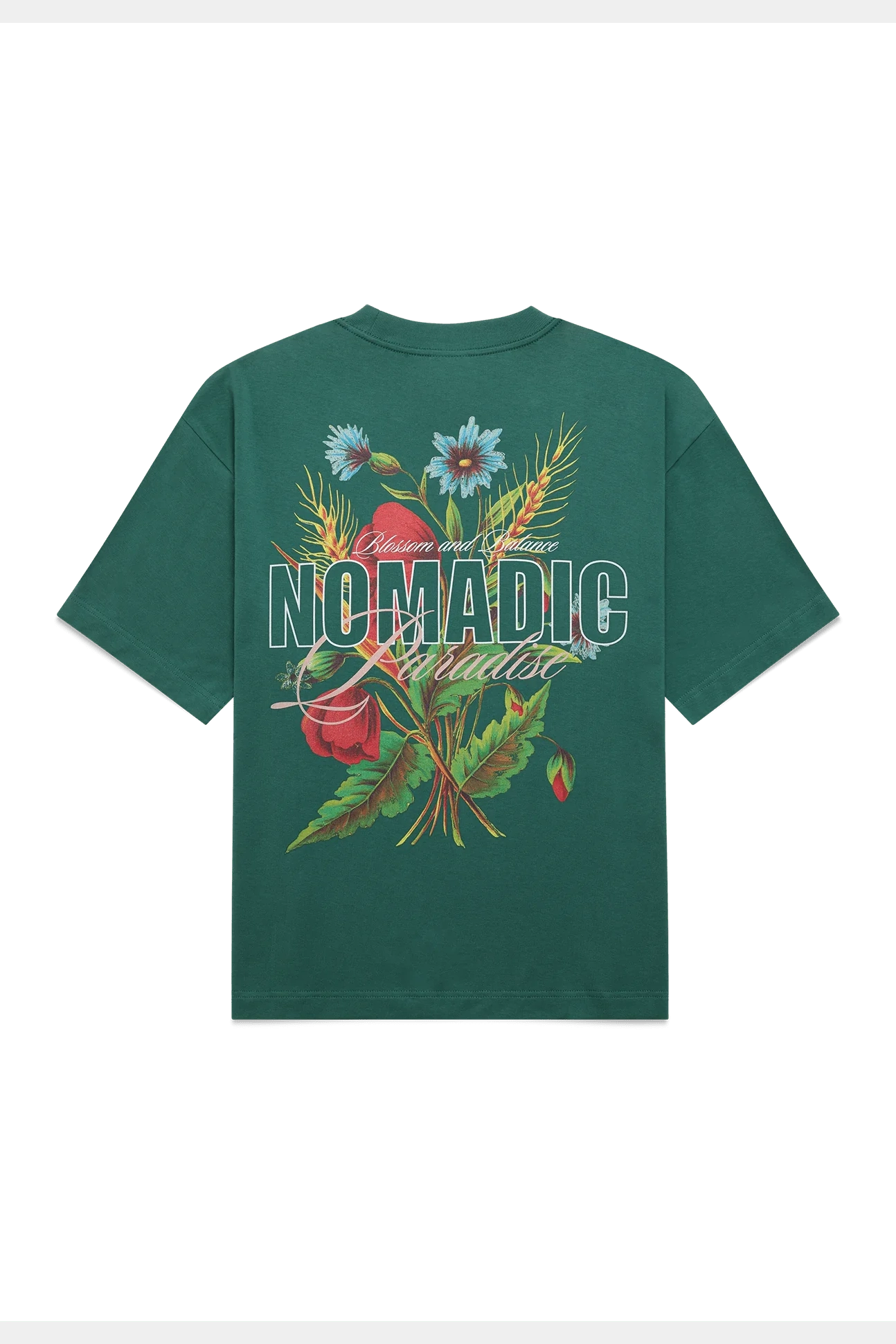 NOMADIC PARADISE Blossom tee - Garden green