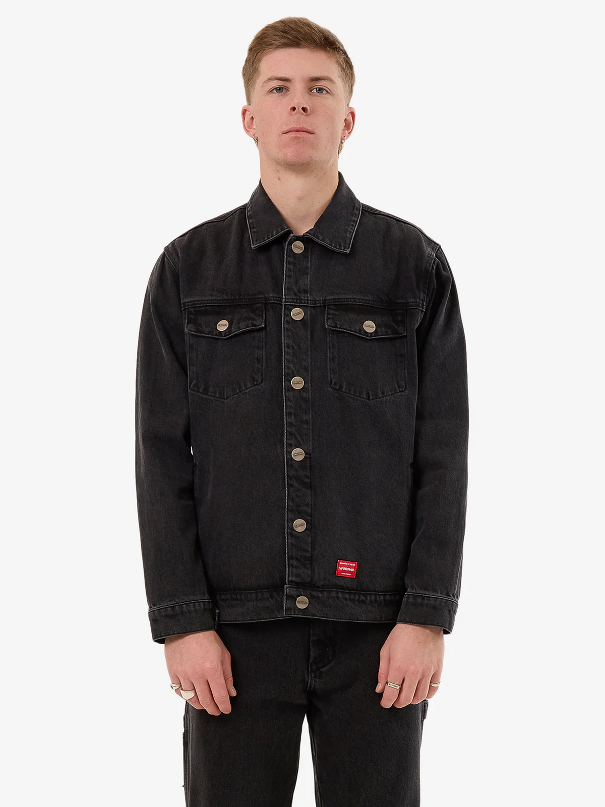 WORSHIP Nuclear Denim Jacket - Used Black