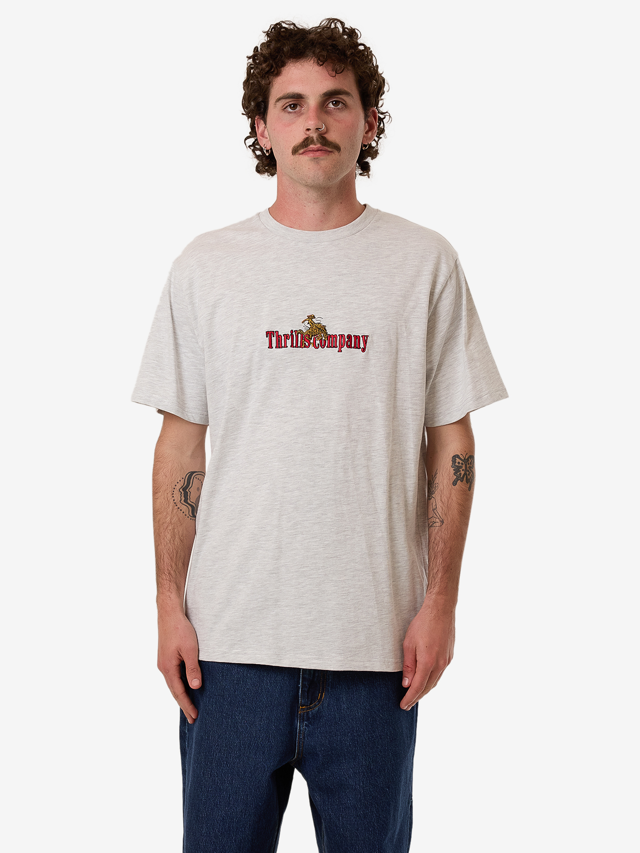 THRILLS on the range merch fit tee - white marle