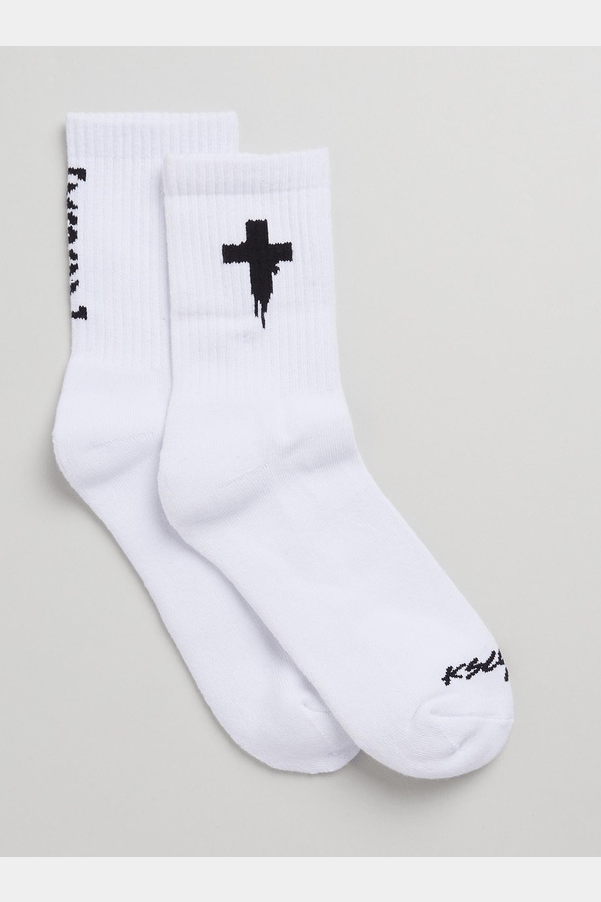 Kscy Alive 2 Pack Mid Sock White