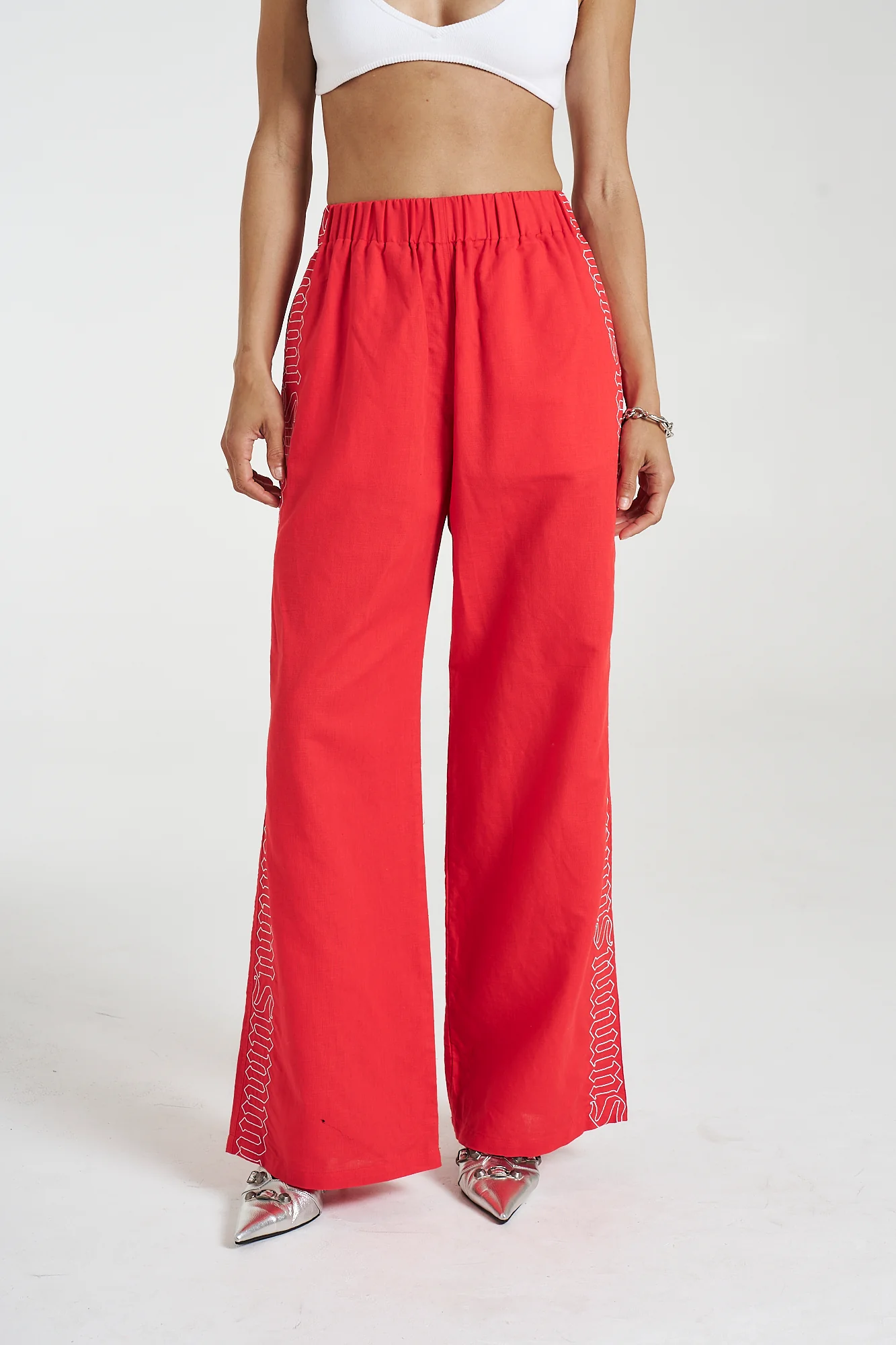 SUMMI SUMMI Sig linen pant - Scarlet summi