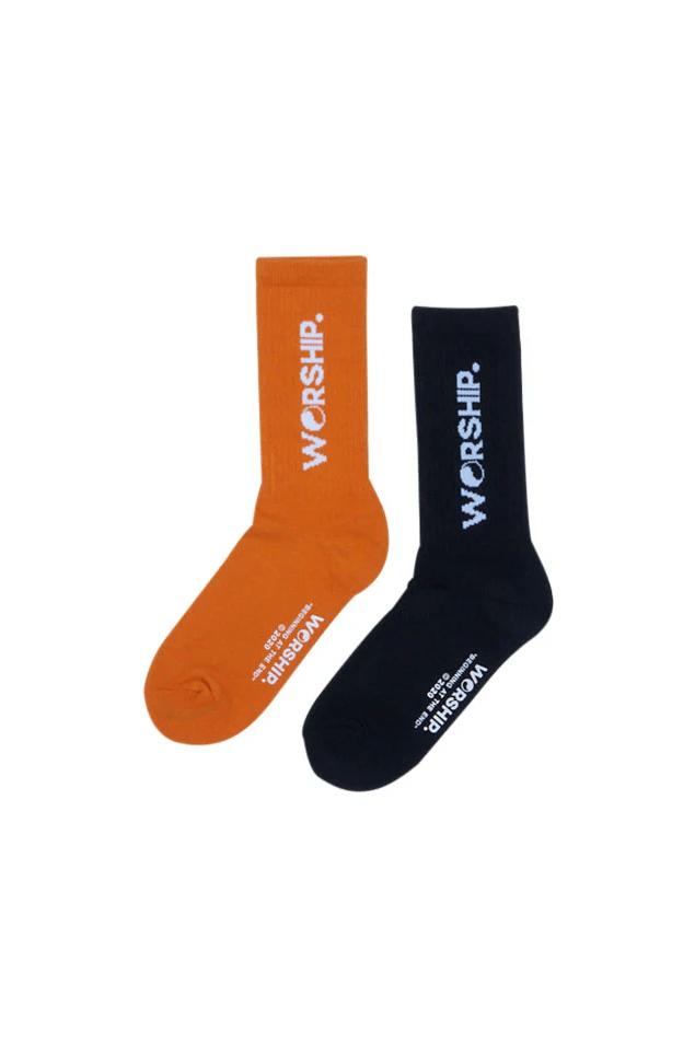 Worship core socks 2 pack - black / agent orange