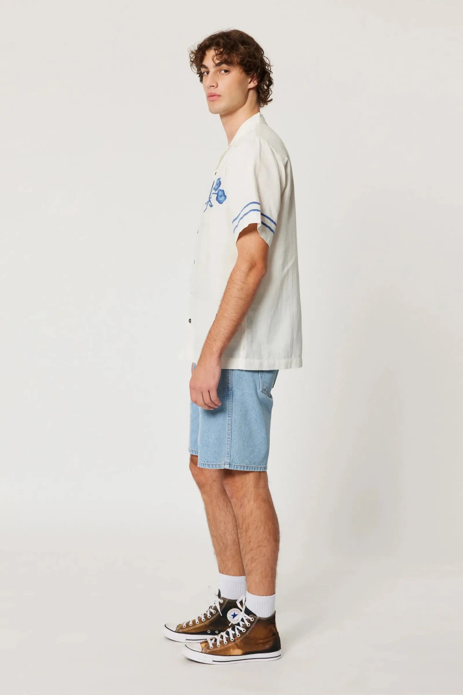 ROLLA'S Bowler Embroider Shirt - White