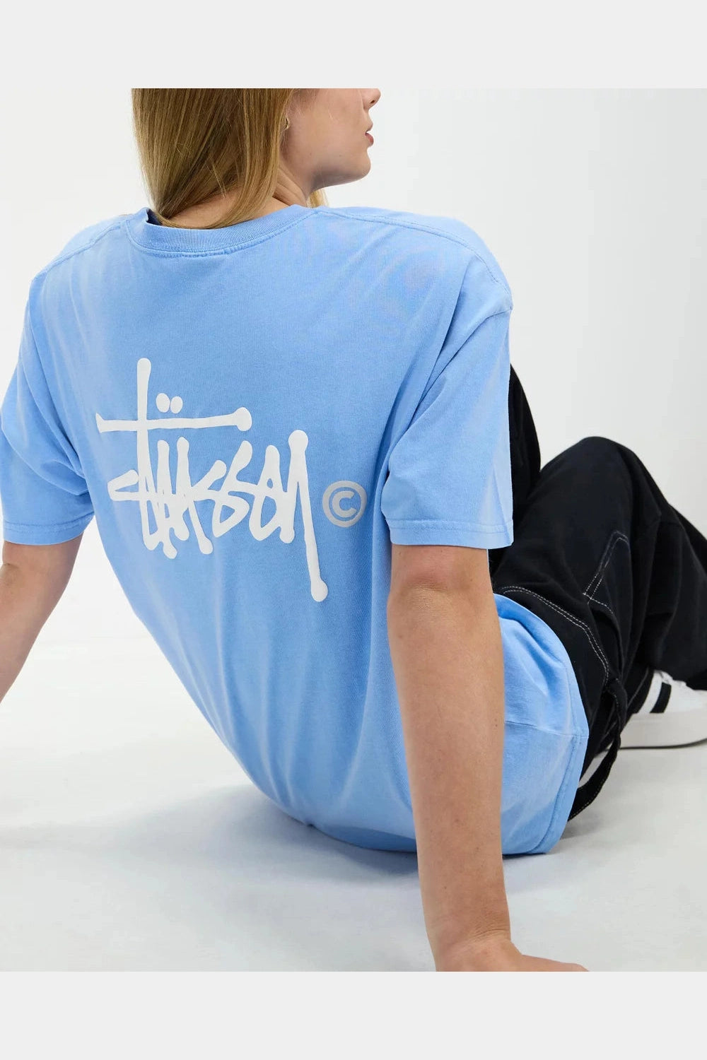 STUSSY Graffiti LCB relaxed tee - Pigment powder blue