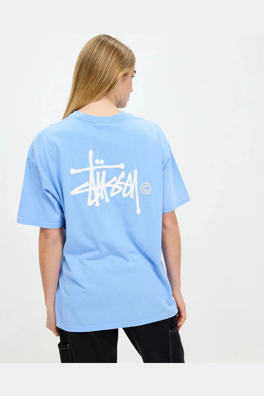 STUSSY Graffiti LCB relaxed tee - Pigment powder blue