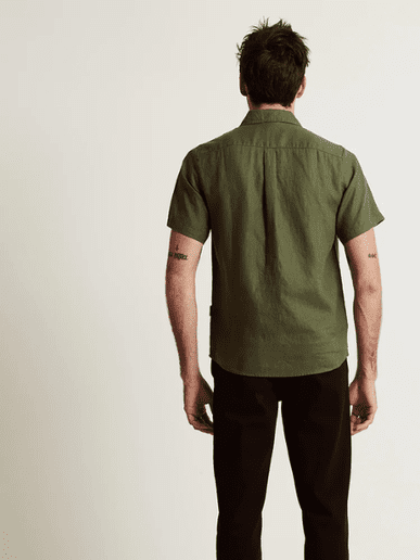 Mr Simple Linen Short Sleeve Shirt - Fatigue