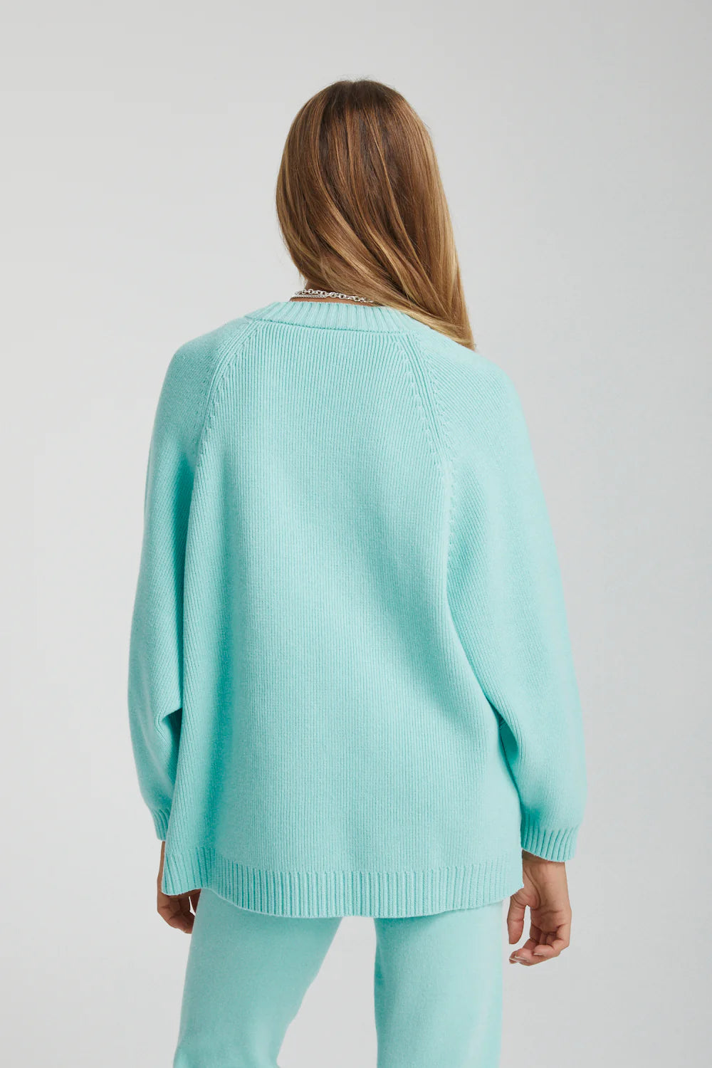 Summi Summi OVERSIZED KNIT SWEATER - AQUA