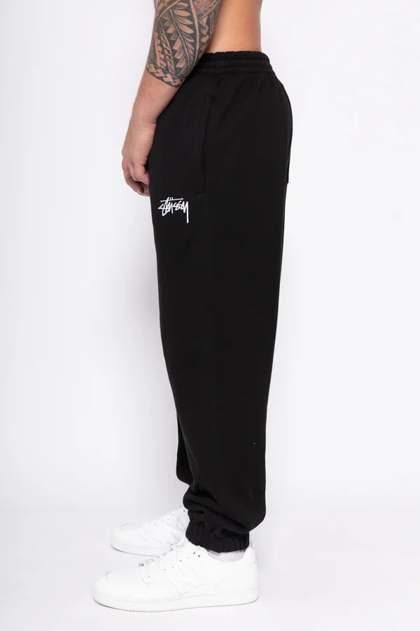 sTUSSY SOLID STOCK EMBR TRACKPANT - BLACK