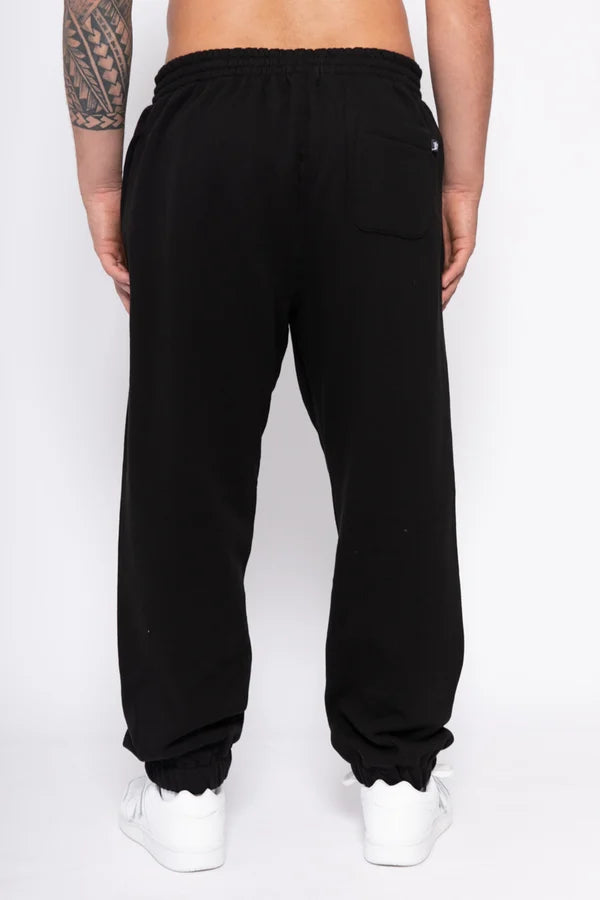 sTUSSY SOLID STOCK EMBR TRACKPANT - BLACK