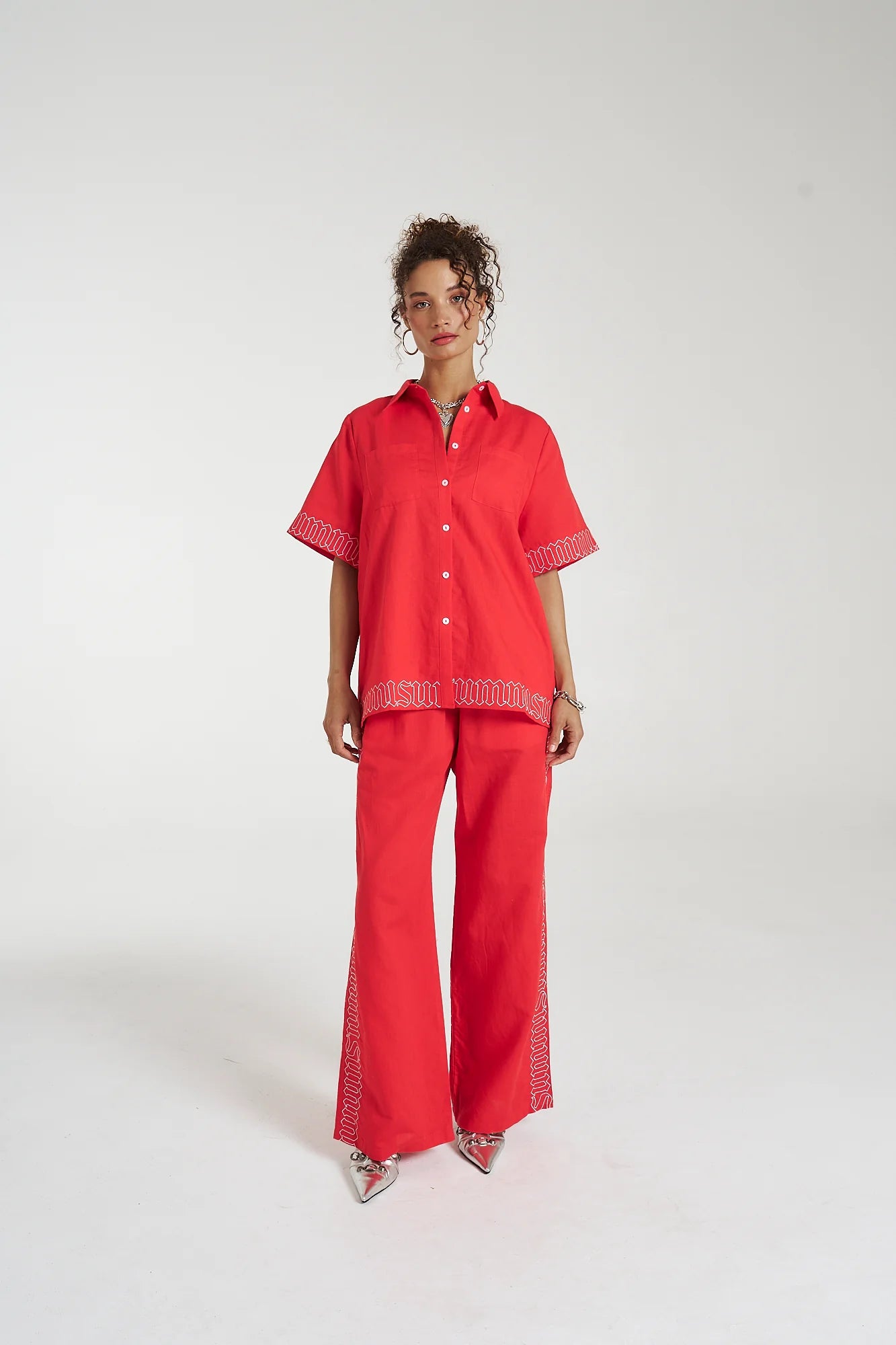 SUMMI SUMMI Sig linen shirt - Scarlet summi