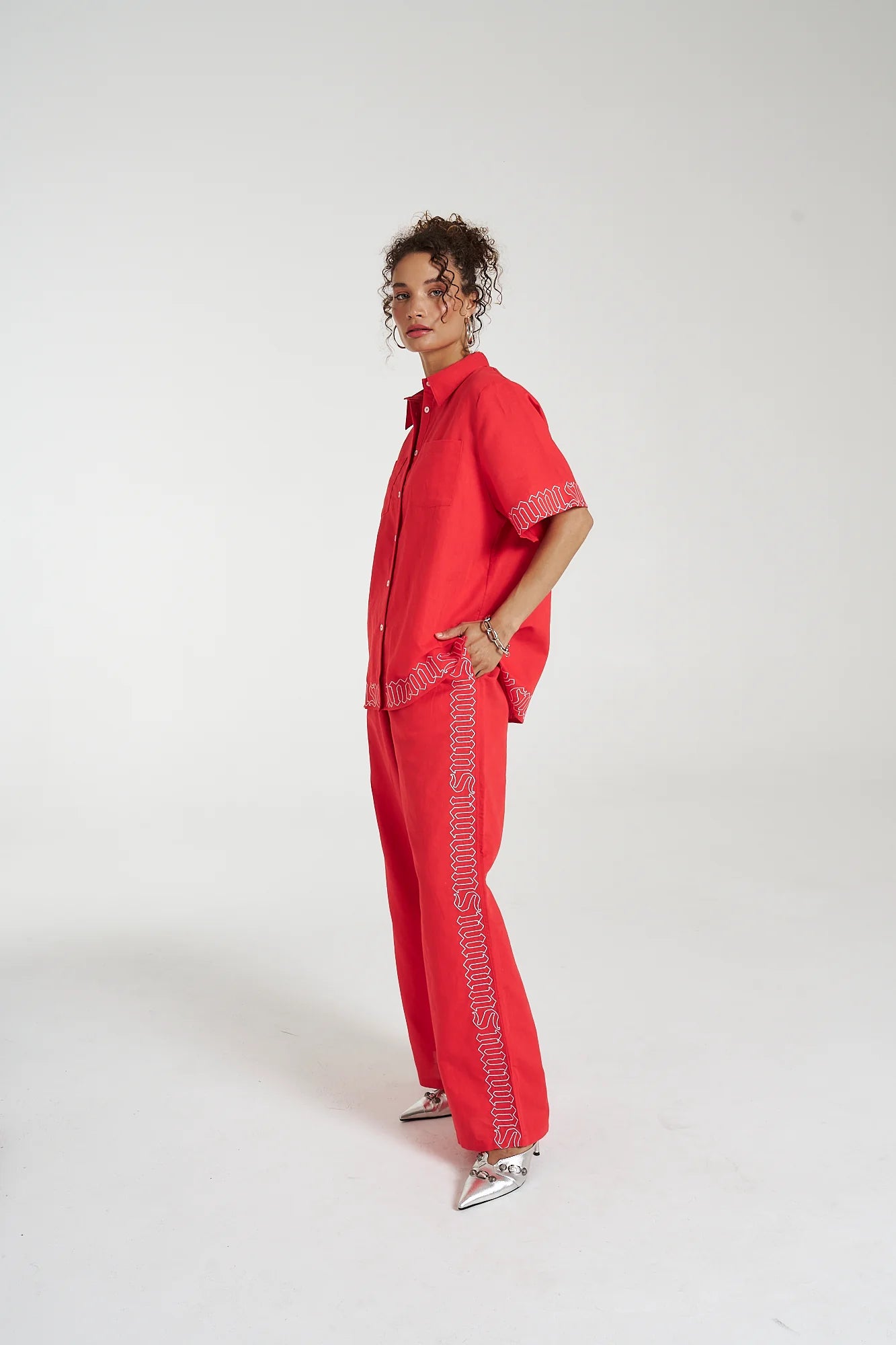 SUMMI SUMMI Sig linen shirt - Scarlet summi