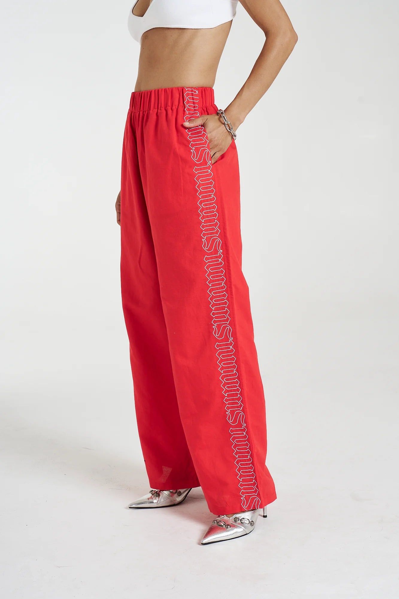 SUMMI SUMMI Sig linen pant - Scarlet summi