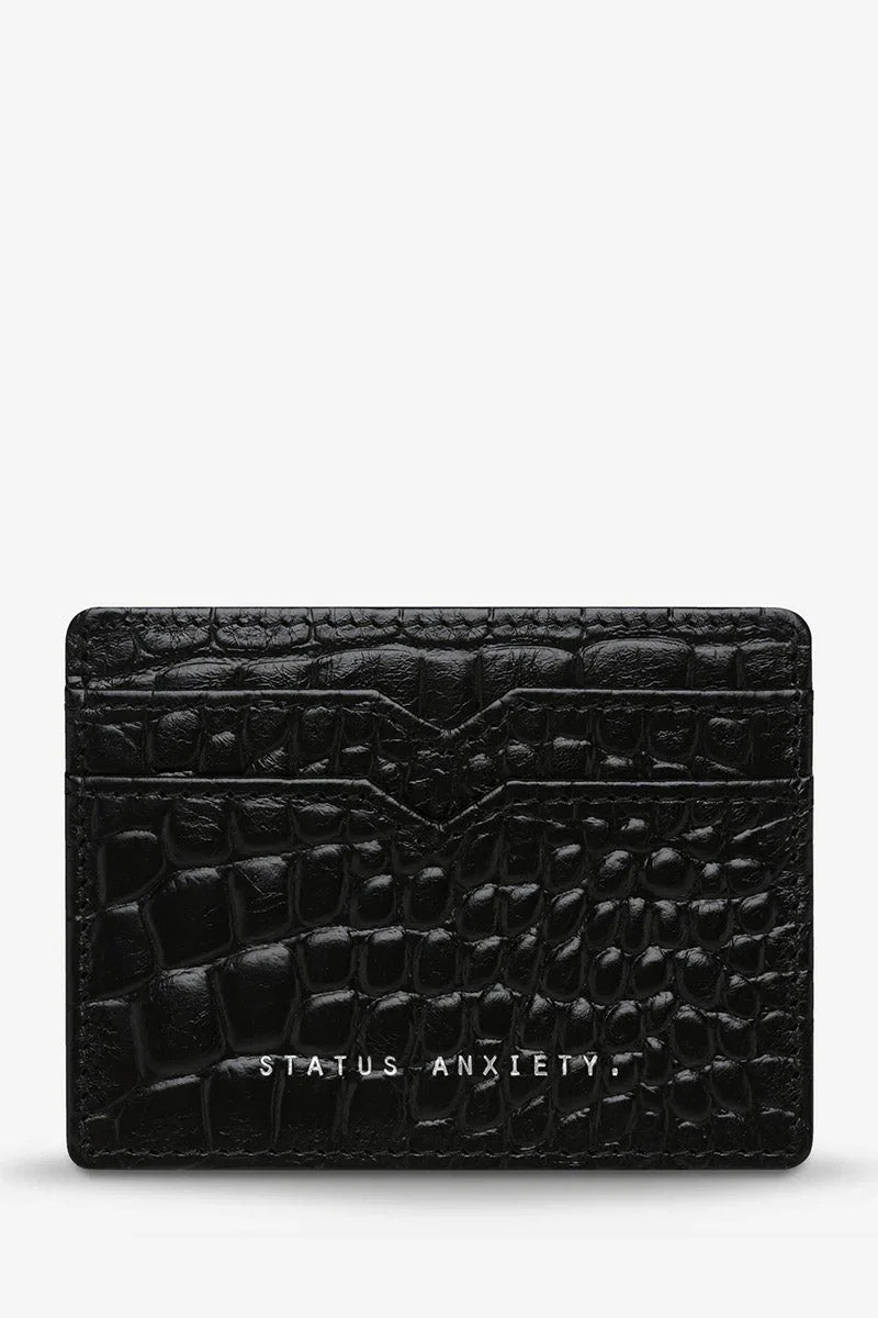 Status anxiety together for now - black croc emboss