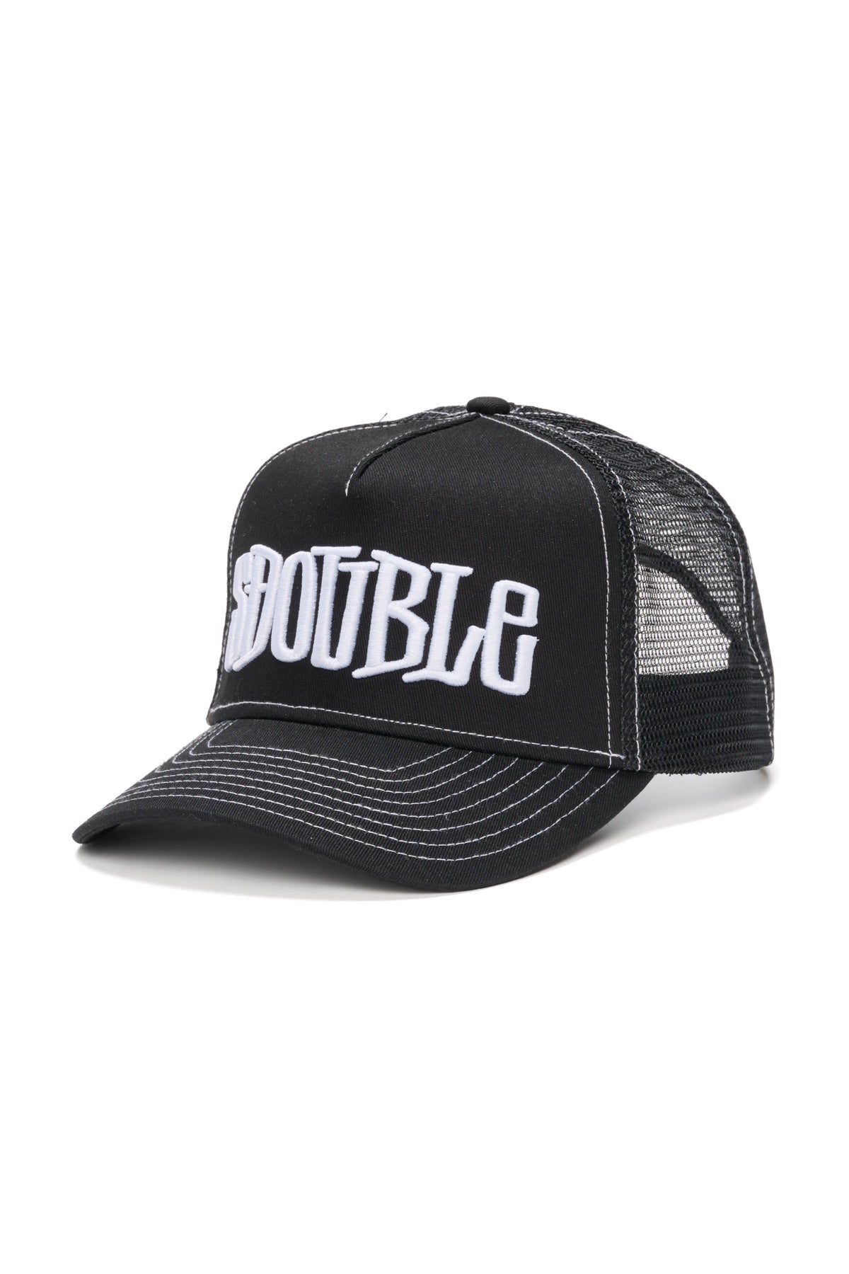 SDOUBLE Mid-block curved peak trucker - Black