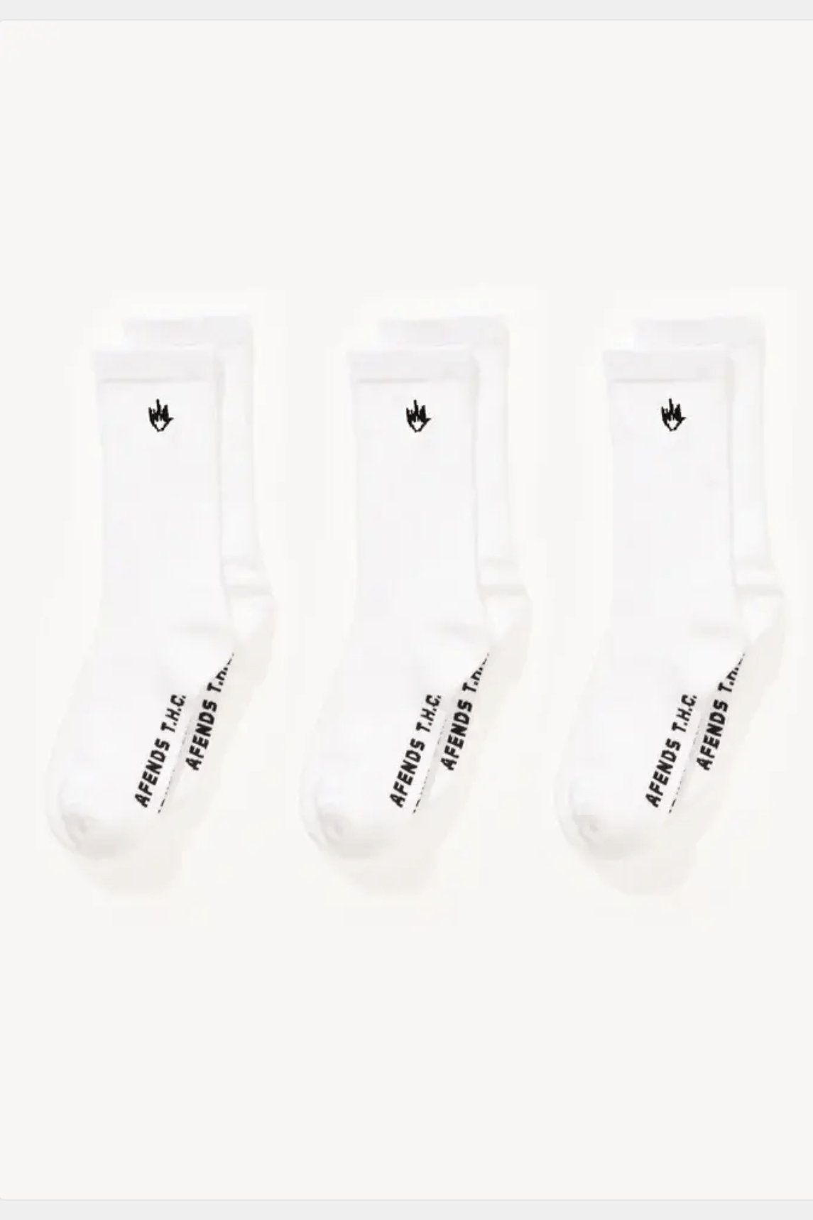 AFENDS Flame socks three pack - White