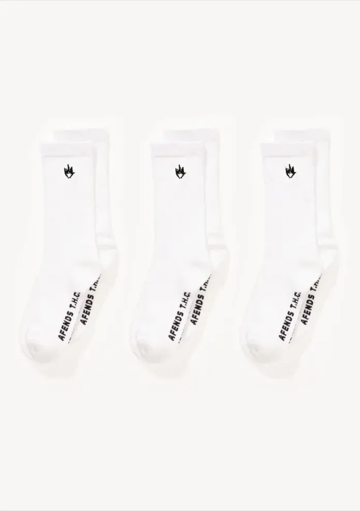 AFENDS Flame socks three pack - White