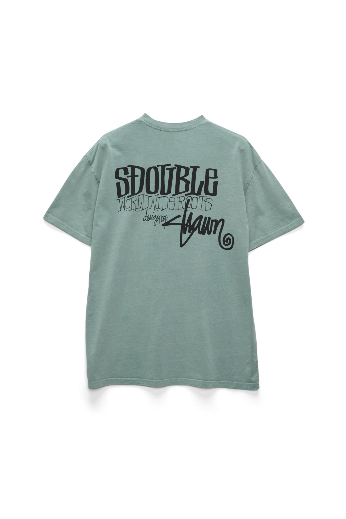 SDOUBLE World wide roots tee - Washed sage