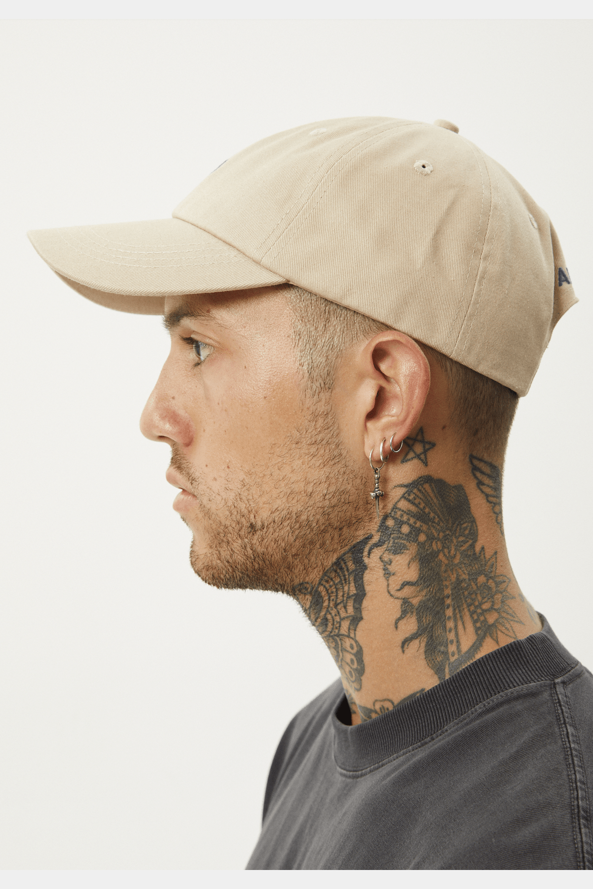 AFENDS Core recycled six panel cap - Taupe