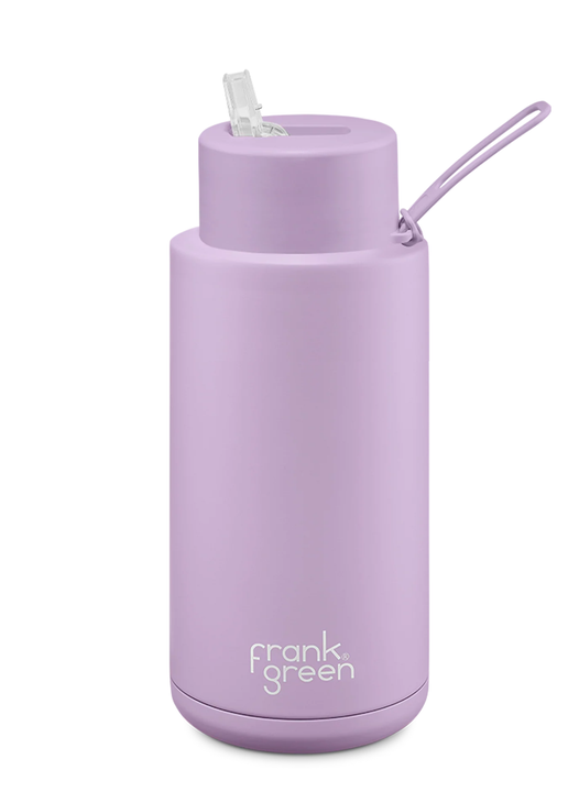 Frank Green Ceramic Reusable Bottle Straw Lid 1L (35Oz) Lilac
